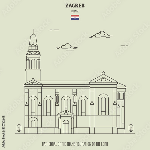 Cathedral of the Transfiguration of the Lord in Zagreb, Croatia. Landmark icon