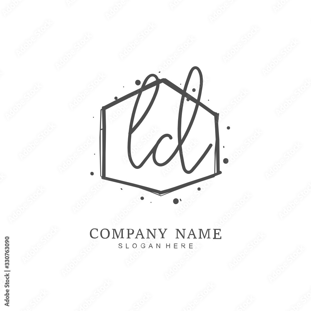 Handwritten initial letter L D LD for identity and logo. Vector logo template with handwriting and signature style. Handwritten initial letter L D LD for identity and logo. Vector logo template with handwriting and signature style.