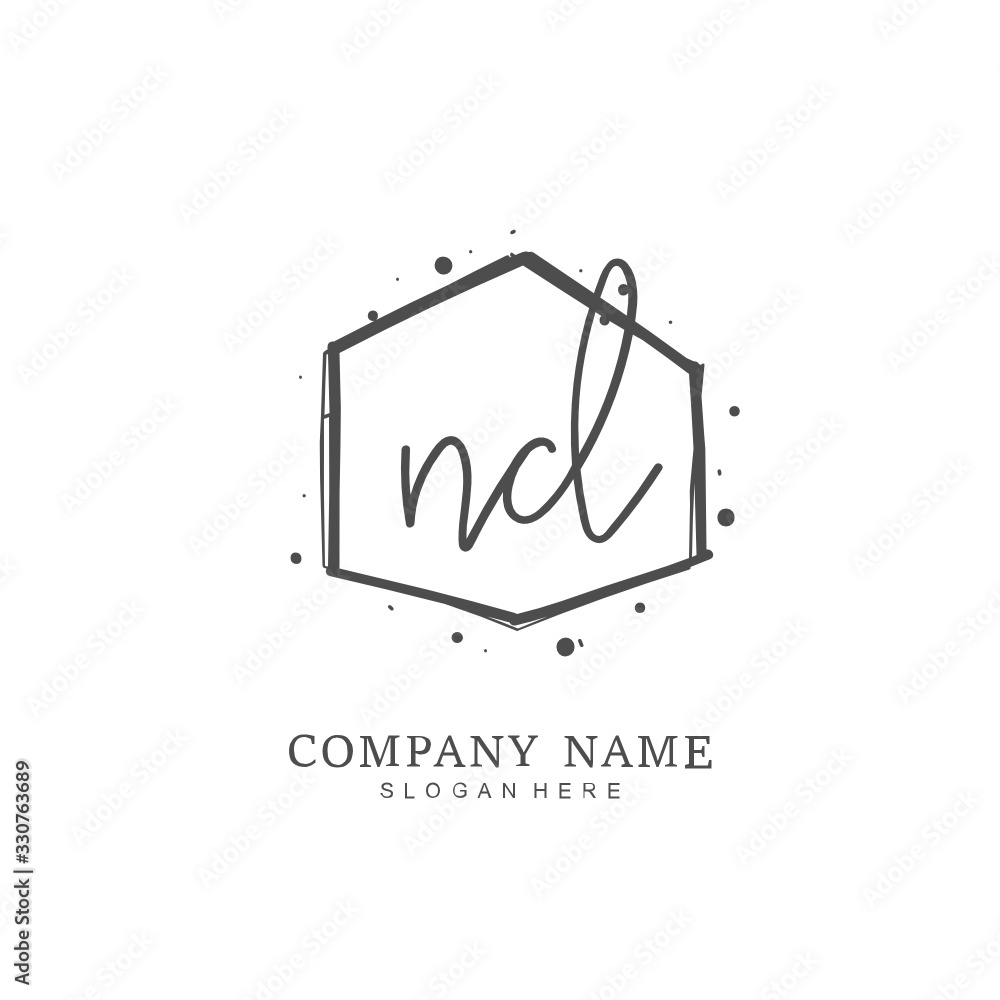 Handwritten initial letter N D ND for identity and logo. Vector logo template with handwriting and signature style. Handwritten initial letter N D ND for identity and logo. Vector logo template with handwriting and signature style.