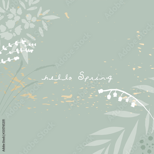  trendy hand drawn background textures and floral botanicals