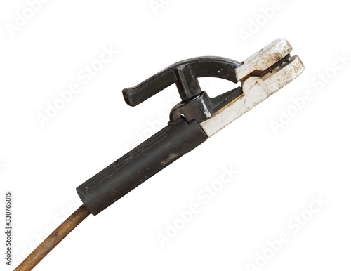 Welding electrode holder (with clipping path) isolated on white background