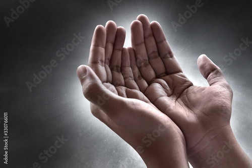 Fototapeta Hands of muslim man praying
