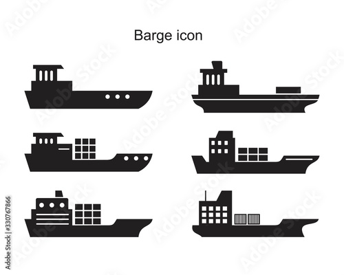 Barge icon template black color editable. Barge icon symbol Flat vector illustration for graphic and web design.
