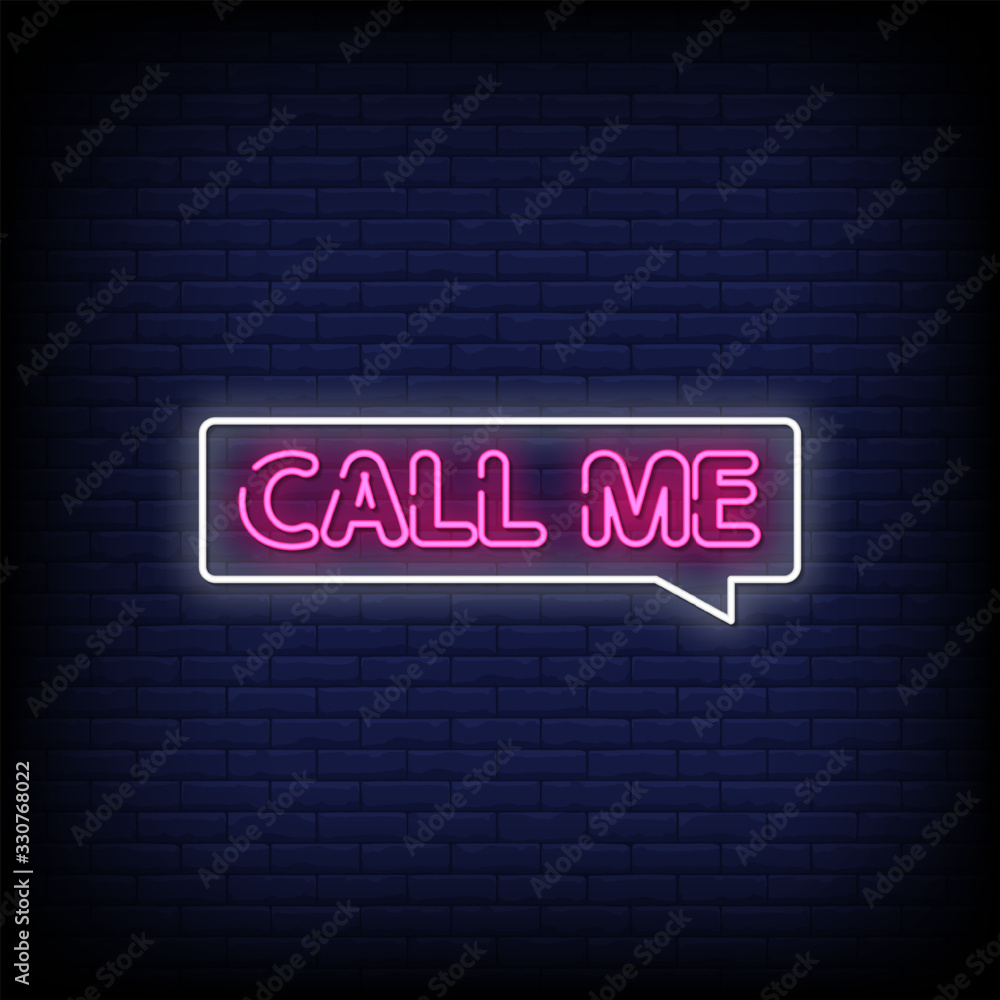 Call Me Neon Signs Style Text Vector Call Me Neon Signs Style Text Vector