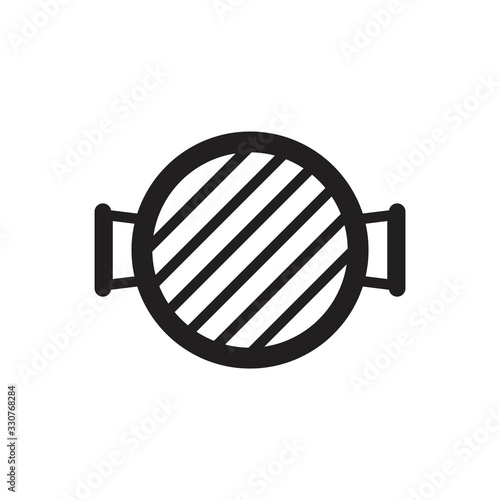 Grill icon template black color editable. Grill icon symbol Flat vector illustration for graphic and web design.