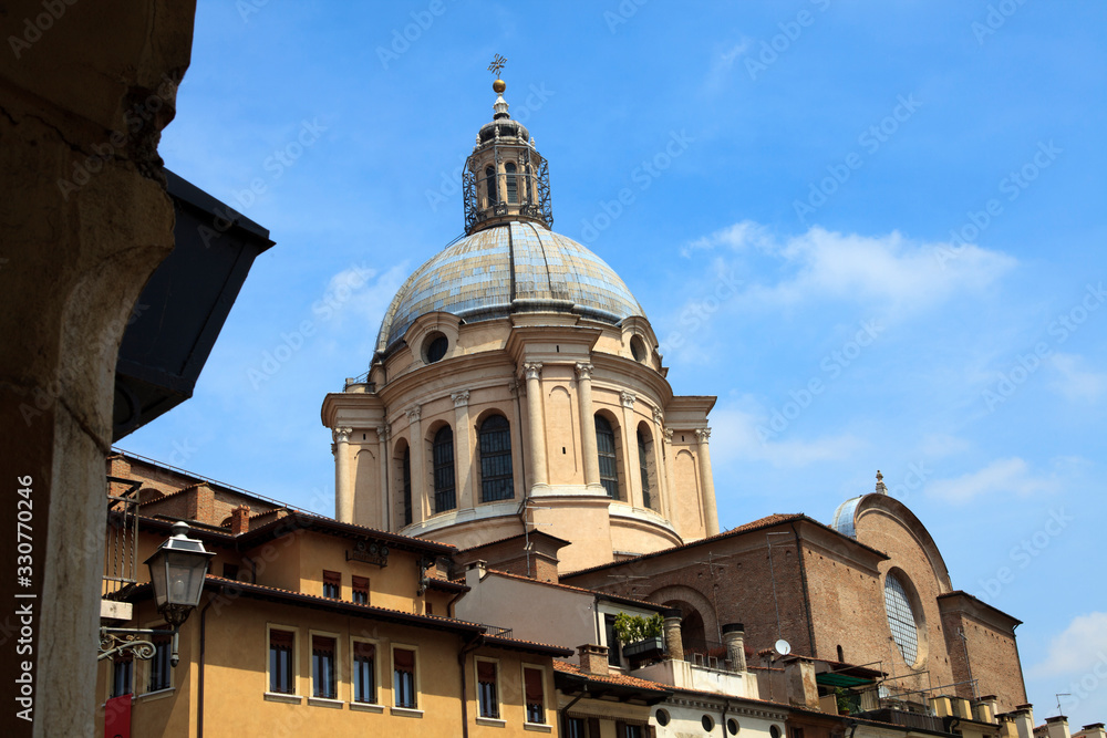 Mantova (MN), Italy - June 10, 2017: Dome of the Basilica of St. Andrea, Mantova, Lombardy, Italy