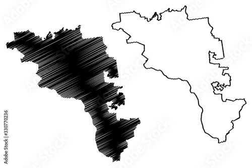 Ozolnieki Municipality (Republic of Latvia, Administrative divisions of Latvia, Municipalities and their territorial units) map vector illustration, scribble sketch Ozolnieki map