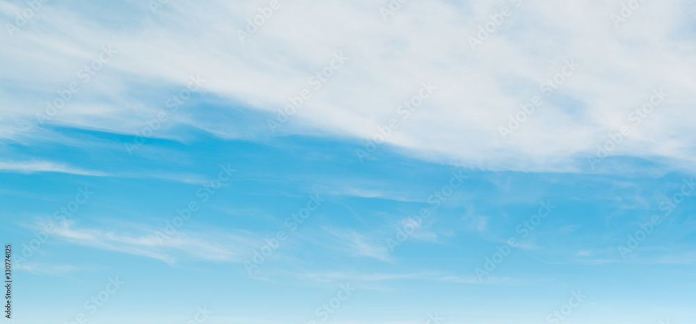 Stratiform clouds and blue sky in springtime