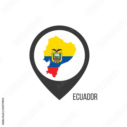 Free Download Map pointers with contry Ecuador. Ecuador flag. Stock vector illustration isolated on white background. - GFXLoad