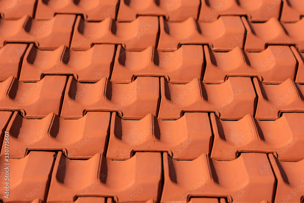 Red roof tiles in an endless pattern