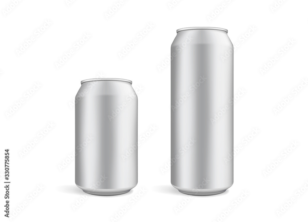 big and small beer cans isolated on white background vector mock up template big and small beer cans isolated on white background vector mock up template
