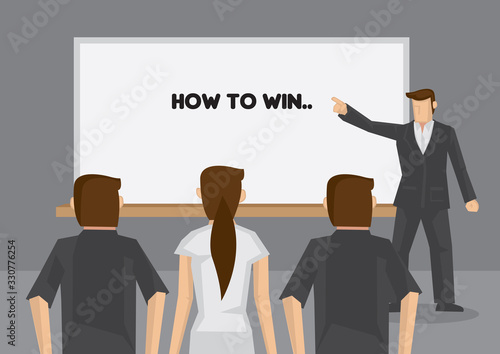 How to Win Training Cartoon Vector Illustration