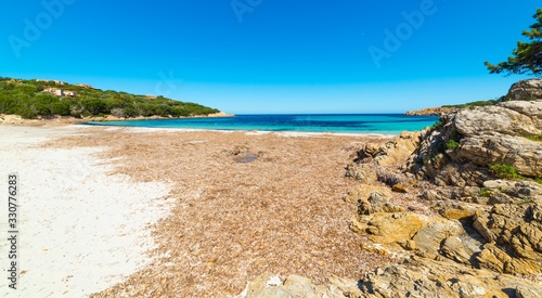 Clear sky over a small beach in Costa Smeralda