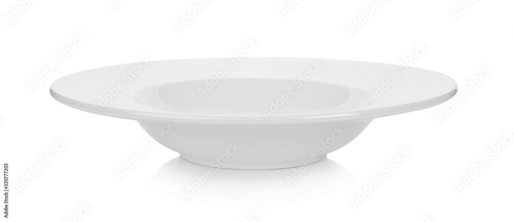 white plate on white background