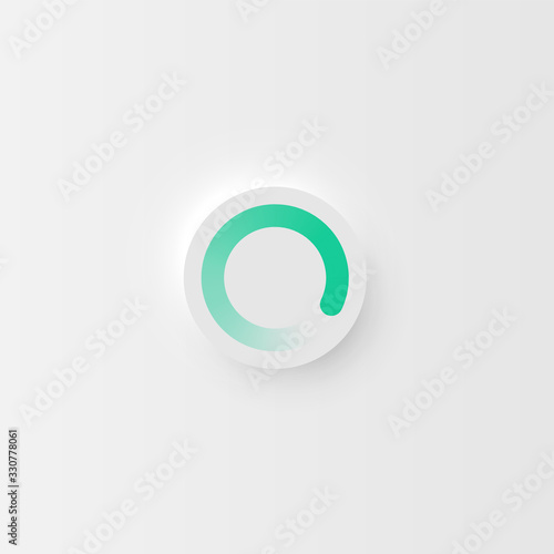 Very high detailed white user interface round loading button for websites and mobile apps, vector illustration