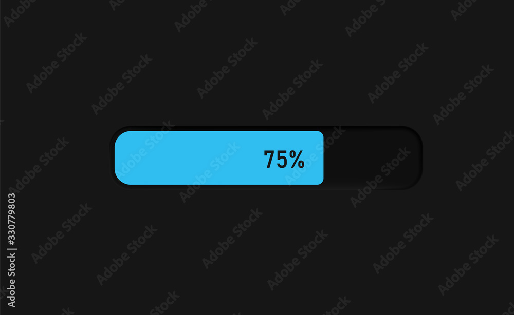 Very high detailed black user interface loading bar for websites and mobile apps, vector illustration Very high detailed black user interface loading bar for websites and mobile apps, vector illustration