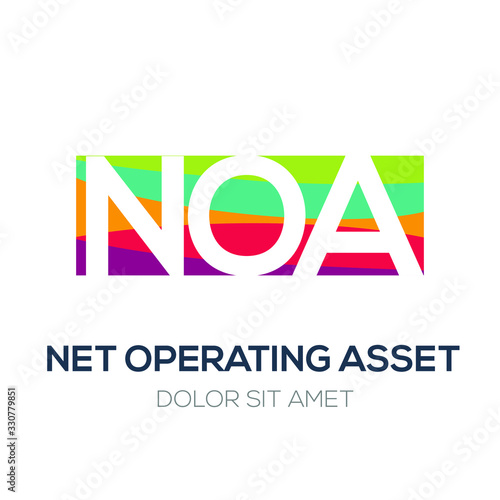 Creative colorful logo , NOA mean (net operating asset) .