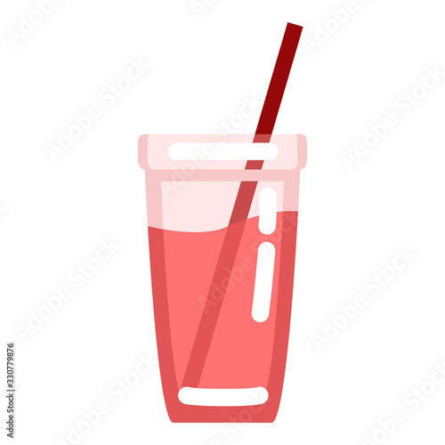 Vector Color Flat Icon - Lemonade Glass