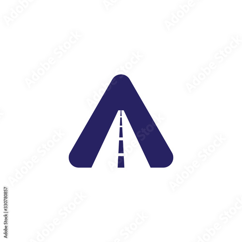 Road, river icon to logo company.
