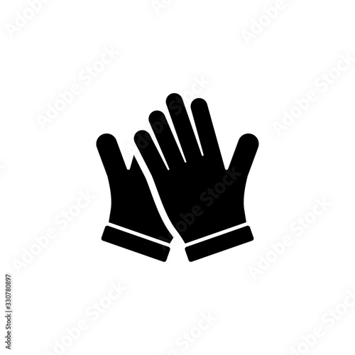 Protective Gardening Rubber Gloves Flat Vector Icon