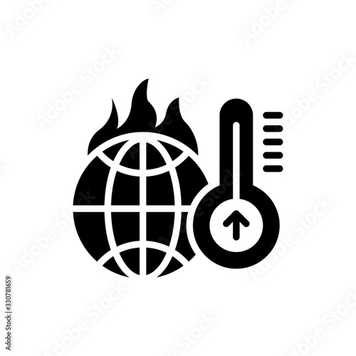 Increasing Temperature Glyph Vector Icon Style Illustration