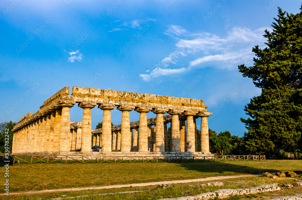 Fototapeta premium Archaeological site of Paestum , Temple of Neptune
