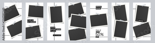 Trendy editable Instagram Stories template. Trendy design for social media. Advertising for online store. 