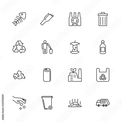 Garbage - Flat Vector Icons