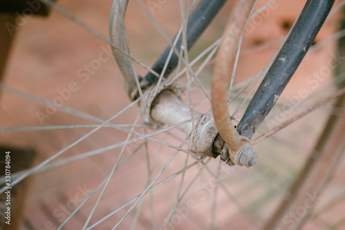 vintage Bicycle wheel, Part of old bicycle wheel, derailleur