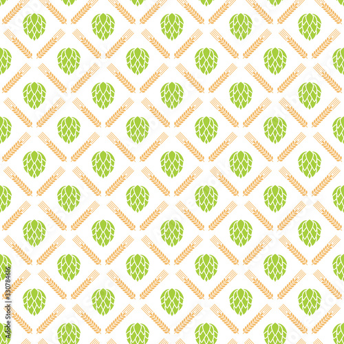 Ornamental Seamless Pattern. Vector Ornament With Beers Motifs. Abstract background.
