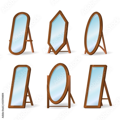 Wooden floor mirrors