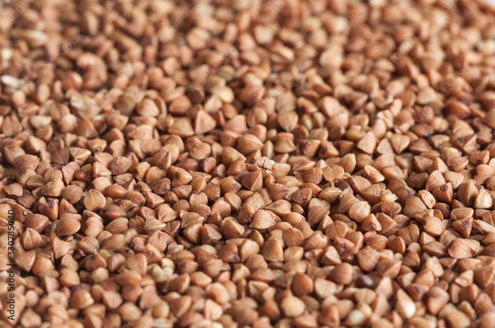 Image of buckwheat groats with blurred foreground and background Image of buckwheat groats with blurred foreground and background