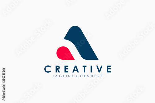 Letter A Logo Geometric Triangle Rounded. Flat Vector Business Logo Design Template Element.