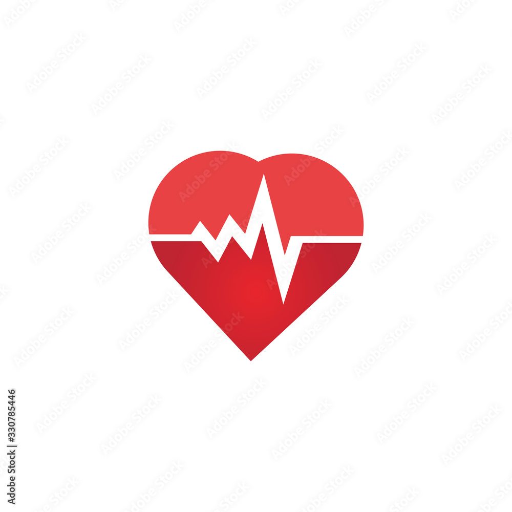 Heart rate icon - health monitor. Red Heart Rate.Blood pressure vector ...