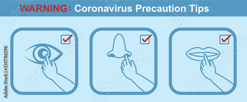 Poster Warning Coronavirus Precaution Tips. Global epidemic 2019-nCov.