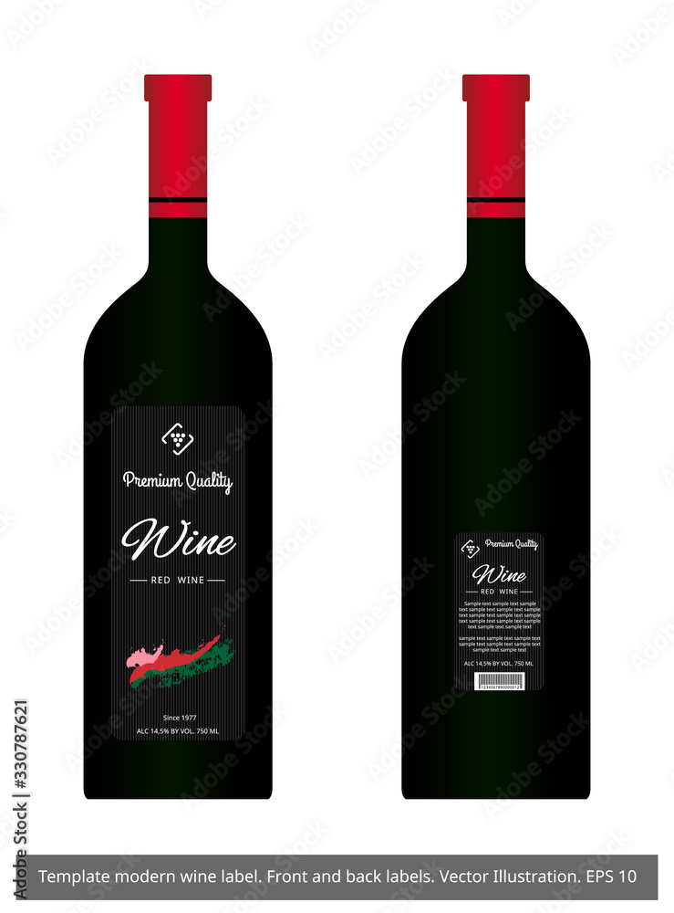 Wine Labels And Bottles.