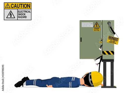 An industrial worker was injured by the electrical shock