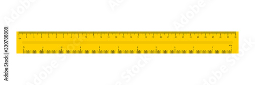 Ruler in flat style. Simple isolated flat vector