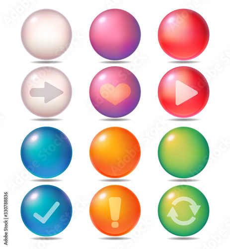 Wallpaper Mural カラフルなアイコン　ボタン　ベクターセット Torontodigital.ca