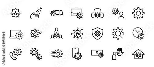 A simple set of settings and options related to Vector Line Icons. Contains icons such as set time, business, phone, and more. Editable Stroke.. 480x480