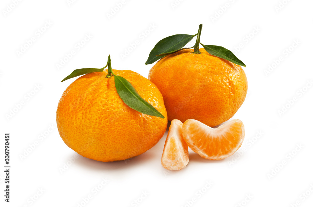 Tangerines from Sicily - Isolated on White Background Tangerines from Sicily - Isolated on White Background
