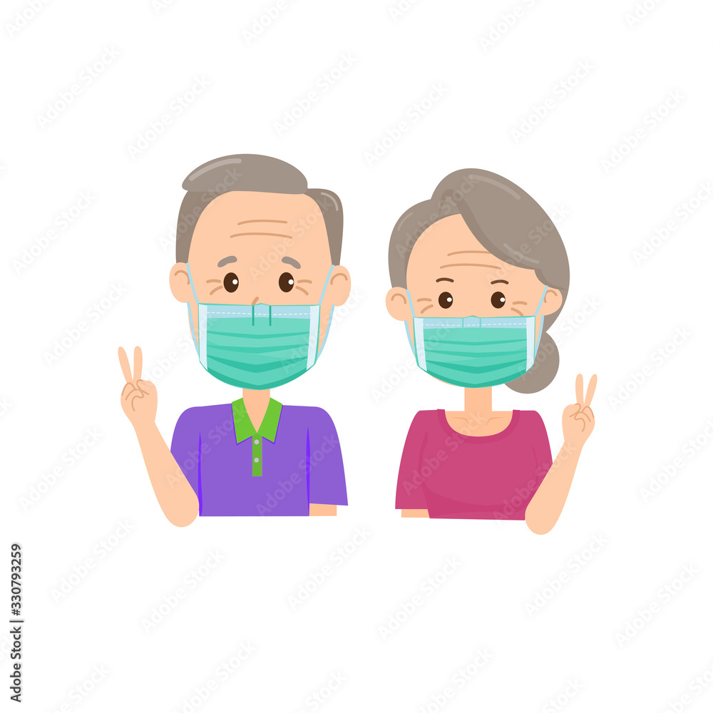 People wear Anti Pollution Mask Vector