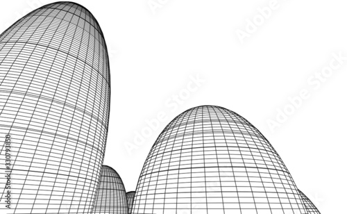 architecture building vector 3d illustration 