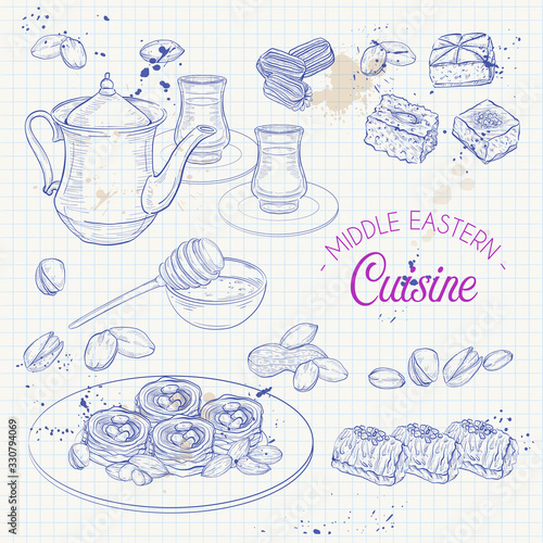 Arabic Food. Traditional eastern cuisine.