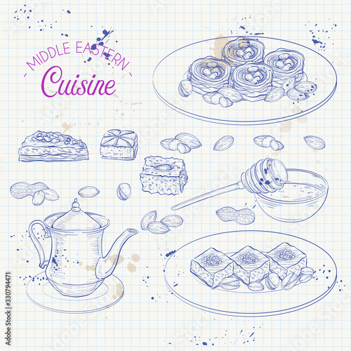 Arabic Food. Traditional eastern cuisine.