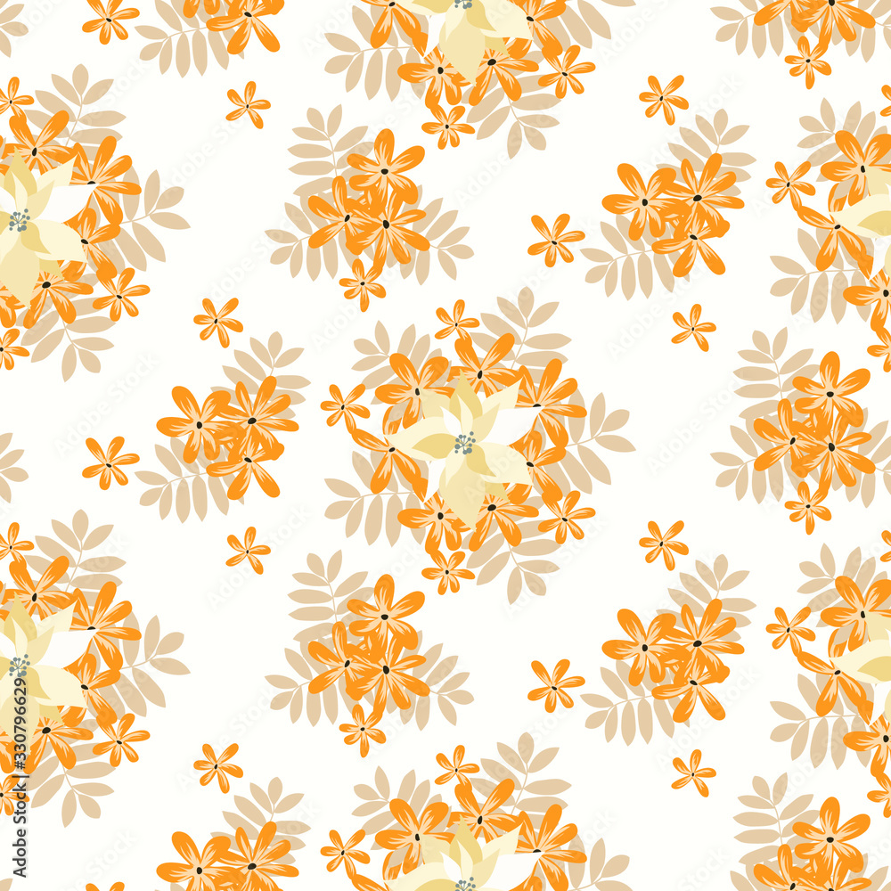 Seamless floral pattern. Background in small flowers for textiles, fabrics, cotton fabric, covers, wallpaper, print, gift wrapping, postcard, scrapbooking. Seamless floral pattern. Background in small flowers for textiles, fabrics, cotton fabric, covers, wallpaper, print, gift wrapping, postcard, scrapbooking.