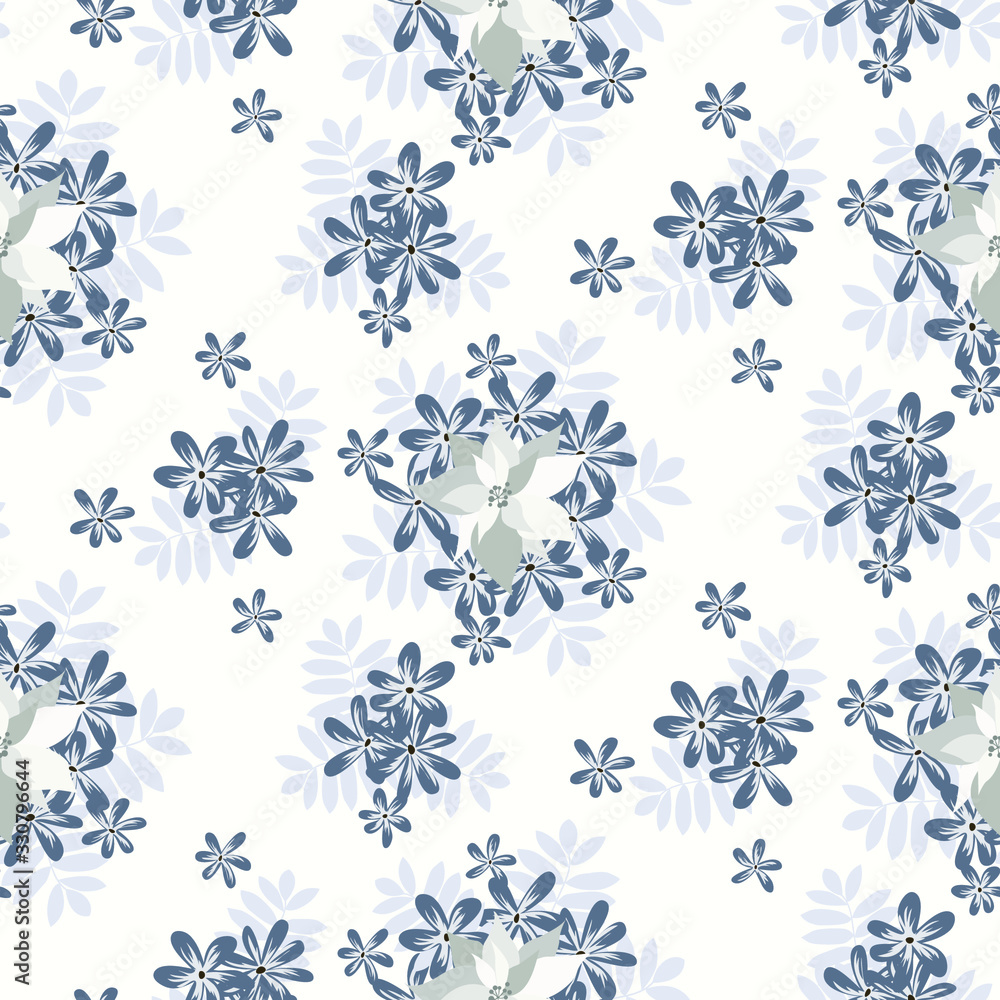 Seamless floral pattern. Background in small flowers for textiles, fabrics, cotton fabric, covers, wallpaper, print, gift wrapping, postcard, scrapbooking. Seamless floral pattern. Background in small flowers for textiles, fabrics, cotton fabric, covers, wallpaper, print, gift wrapping, postcard, scrapbooking.
