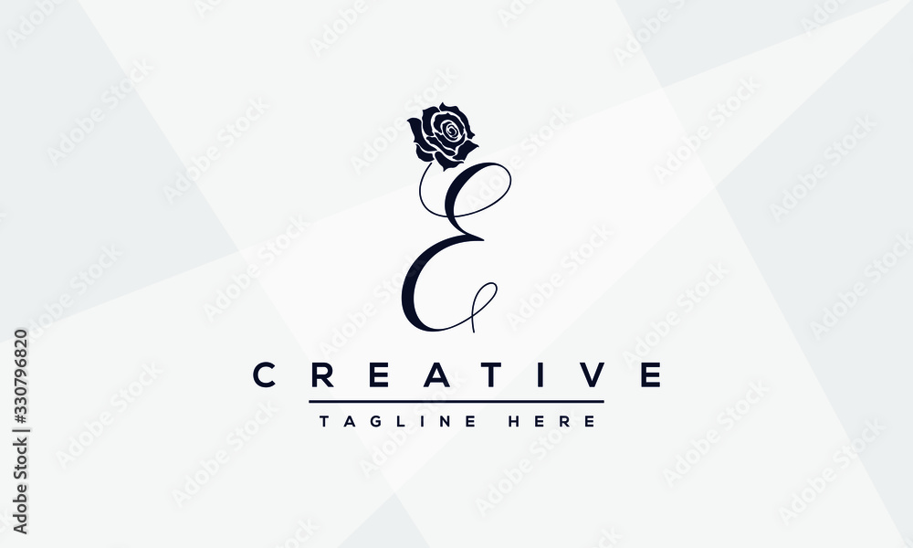 Fototapeta premium Modern unique creative letter E logo design, Minimalist E initial based vector icon.