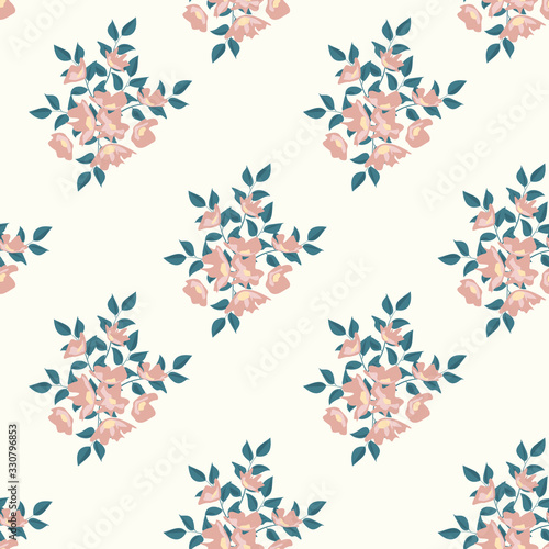 Seamless floral pattern. Background in small flowers for textiles, fabrics, cotton fabric, covers, wallpaper, print, gift wrapping, postcard, scrapbooking