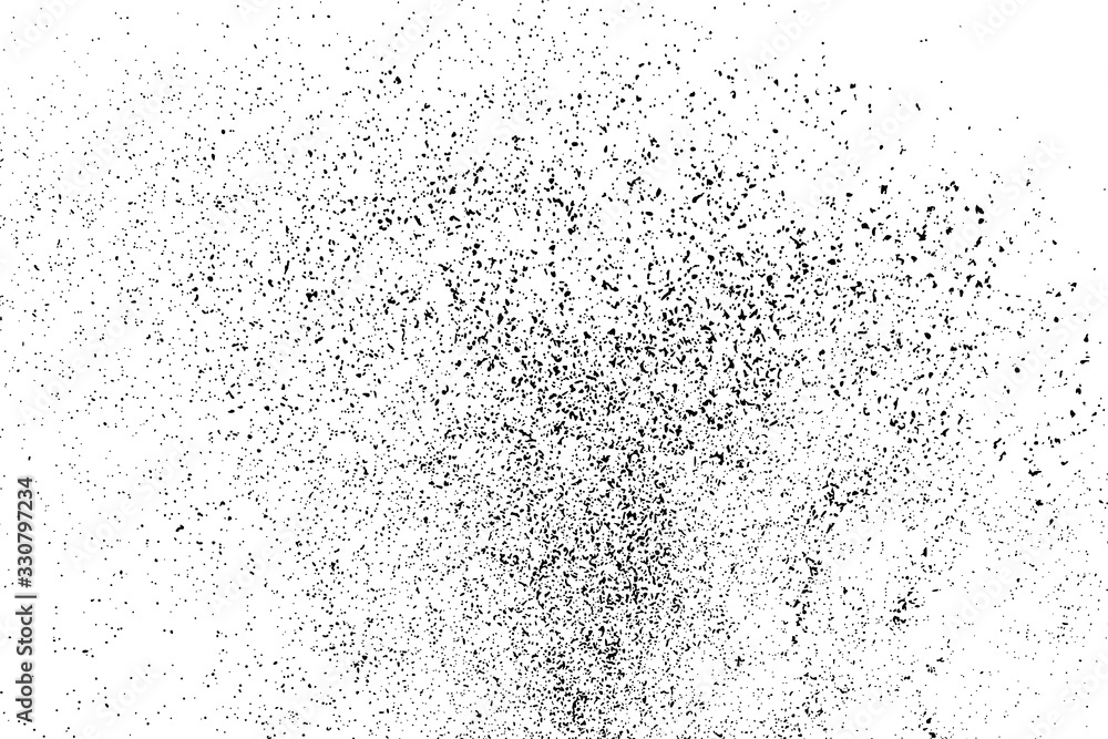 Dark noise granules.Black grainy texture isolated on white background. Dust overlay. Dark noise granules. Digitally generated image. Vector design elements. Illustration, Eps 10.